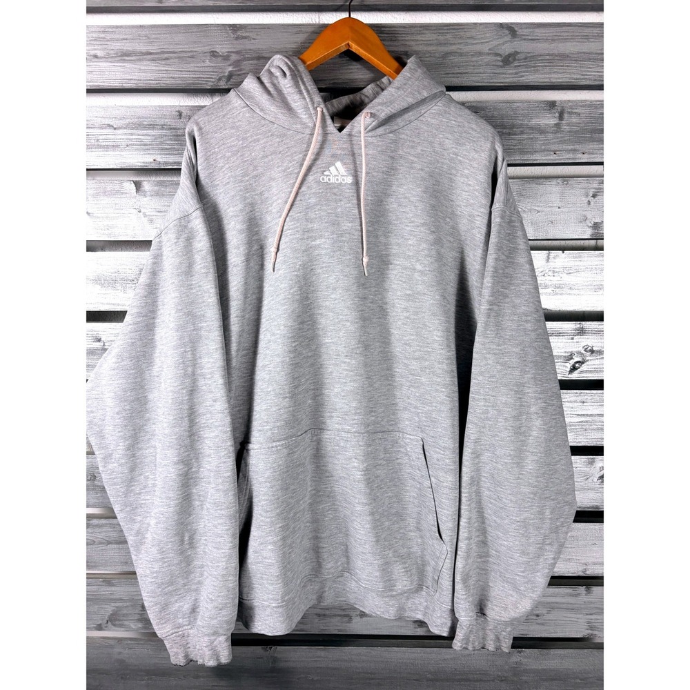 Adidas Mens Hoodie Sweatshirt XL CENTER LOGO vtg y2k grunge skater worn